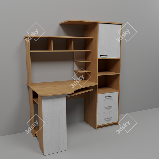 ErgoTech Computer Desk 3D model image 2