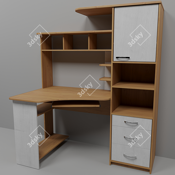 ErgoTech Computer Desk 3D model image 4