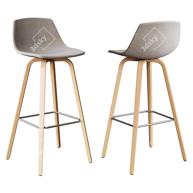 Elegant LaPalma Miunn Barstool 3D model image 2