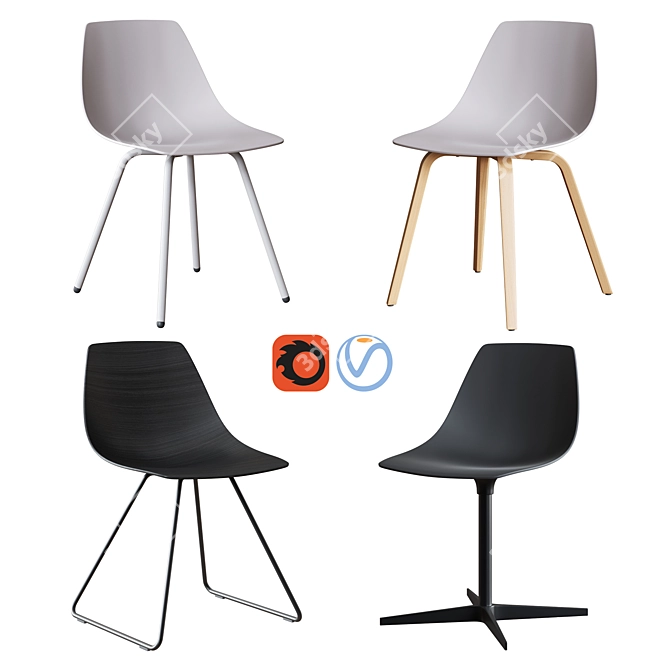 Modern LaPalma MIUNN Chair Set 3D model image 1