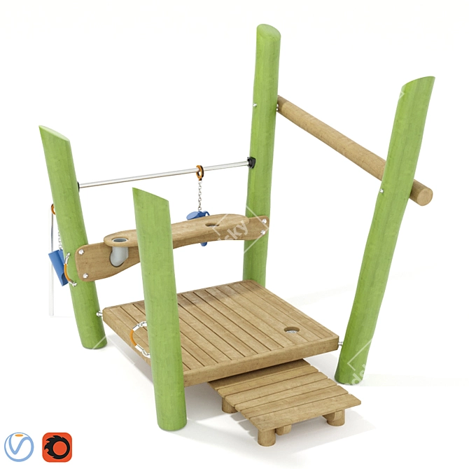 Kompan Oasis Toddler w/Desk | Interactive Outdoor Playground Set 3D model image 2