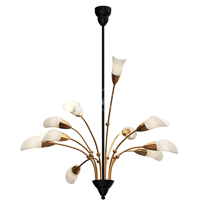 Elegant Calla Lily Chandelier 3D model image 1