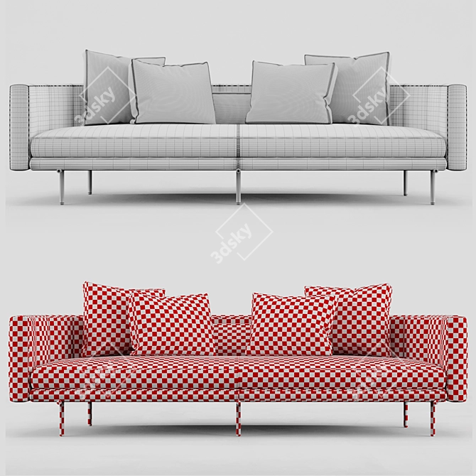 Elegant Minotti Torri Sofa 3D model image 3