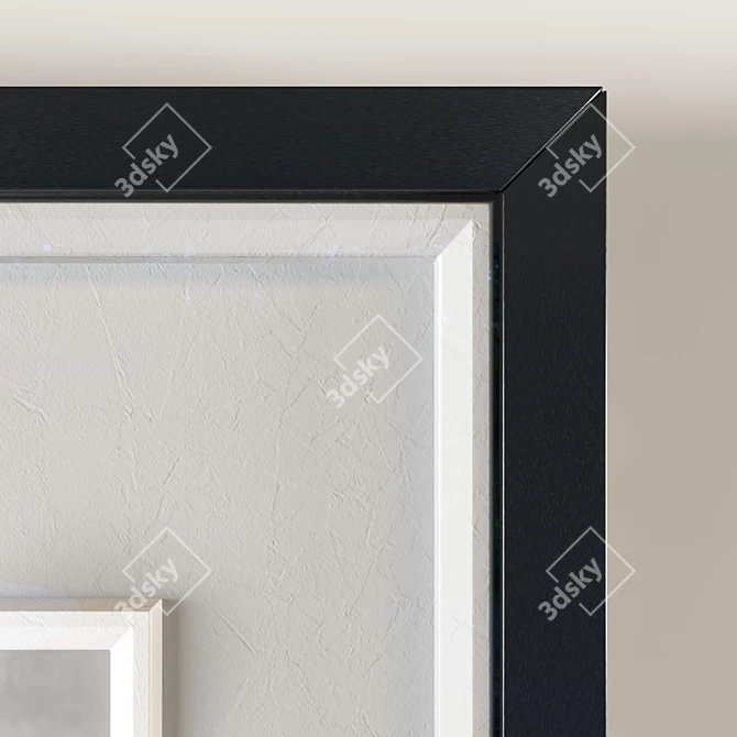 Elegant Monochrome Art Frame 3D model image 3