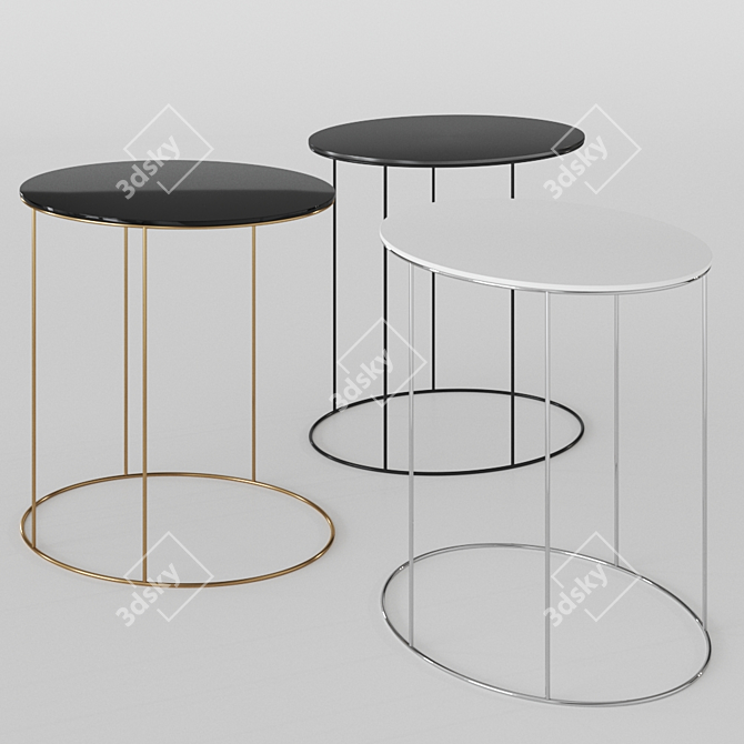 Moi 50-1 Oval Sidetable by Christine Kröncke: Sleek Design for Modern Interiors 3D model image 1
