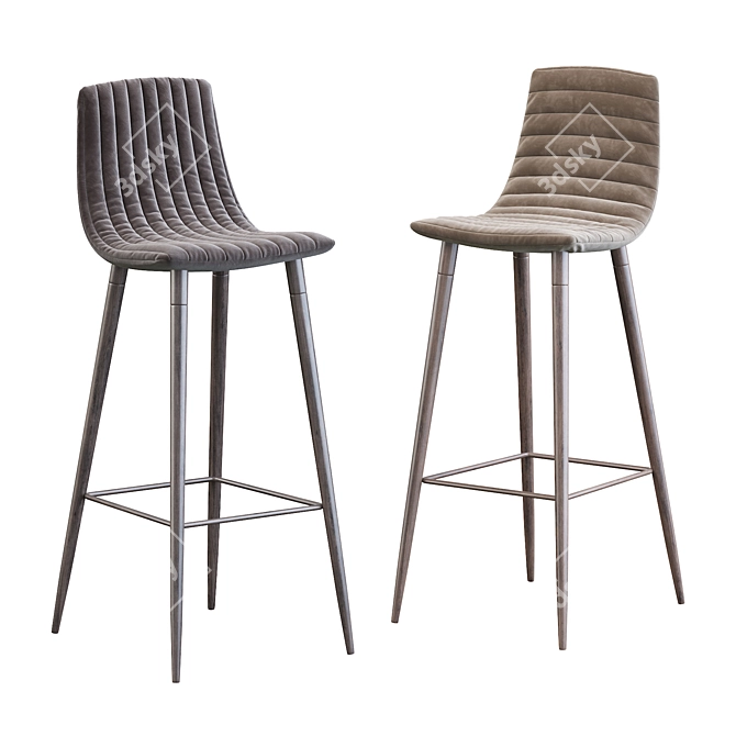 Modern Lecco Barstool 3D model image 1