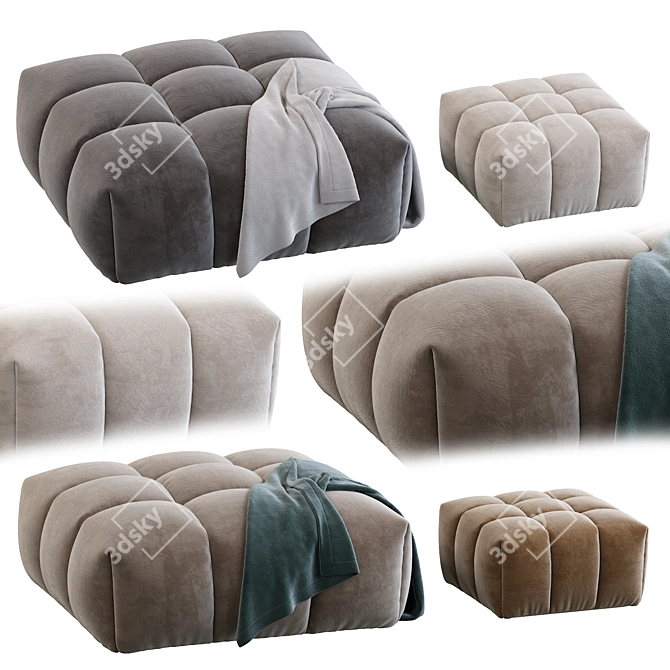 Contemporary Pouf: Stylish, Versatile, and Comfortable 3D model image 1