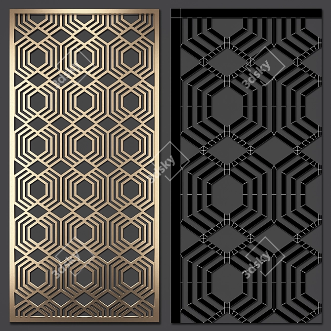 Title: Decorative Partition Set: Stylish and Functional 3D model image 2