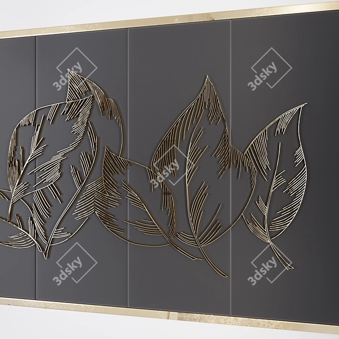 Golden Leaf Wall Decor 3D model image 2