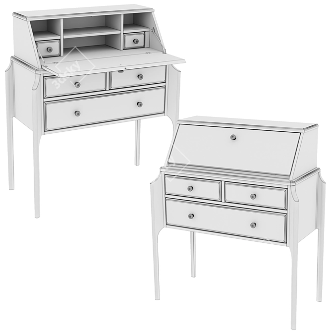Elegant Secretaire: Le Visage 3D model image 4