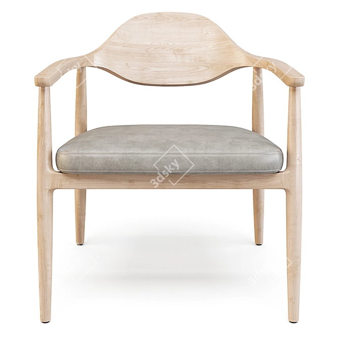 Arris Leather Accent Chair: Modern Classic Comfort 3D model image 4