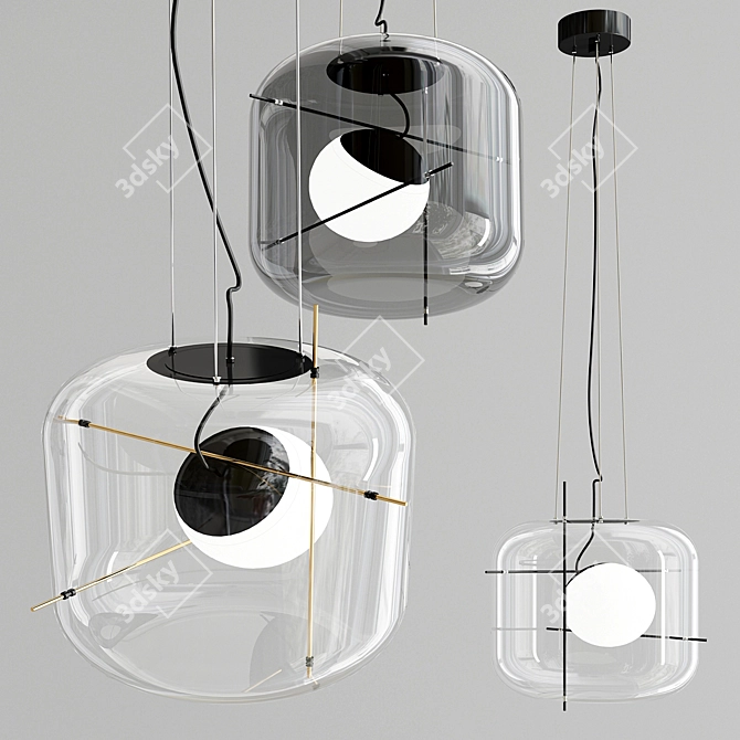 Stylish Vistosi Plot Pendant Light 3D model image 1