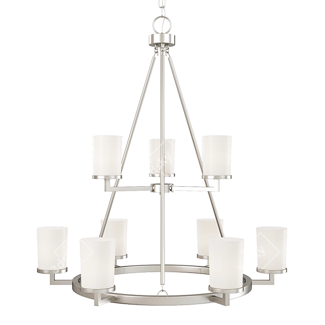 Dazzling Daimlen Chandelier: 9 Lights 3D model image 1