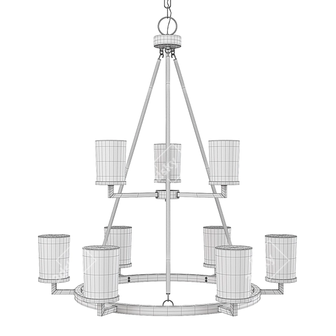 Dazzling Daimlen Chandelier: 9 Lights 3D model image 2