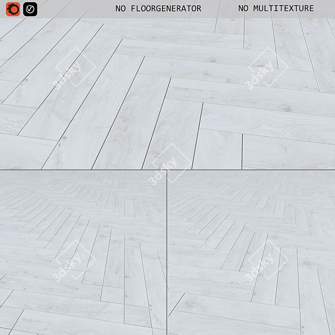 Versatile Laminate Flooring: 3 Unique Layouts & 7 Tile-like Textures 3D model image 1