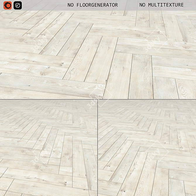 Versatile Laminate Flooring: 3 Different Herringbone Layouts 3D model image 1