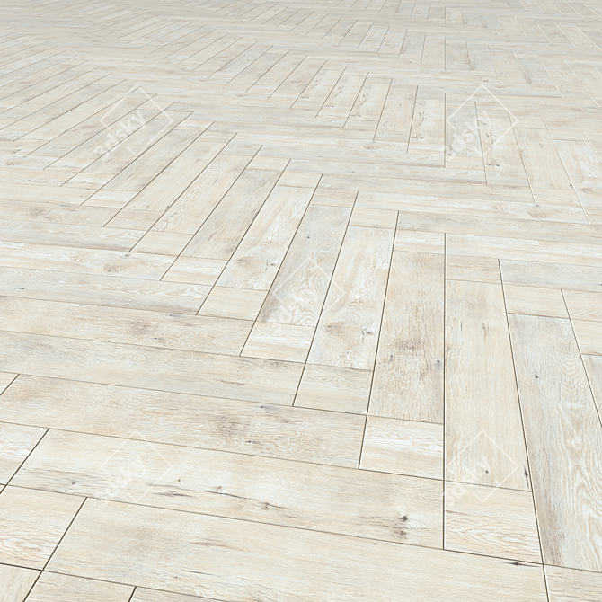 Versatile Laminate Flooring: 3 Different Herringbone Layouts 3D model image 3