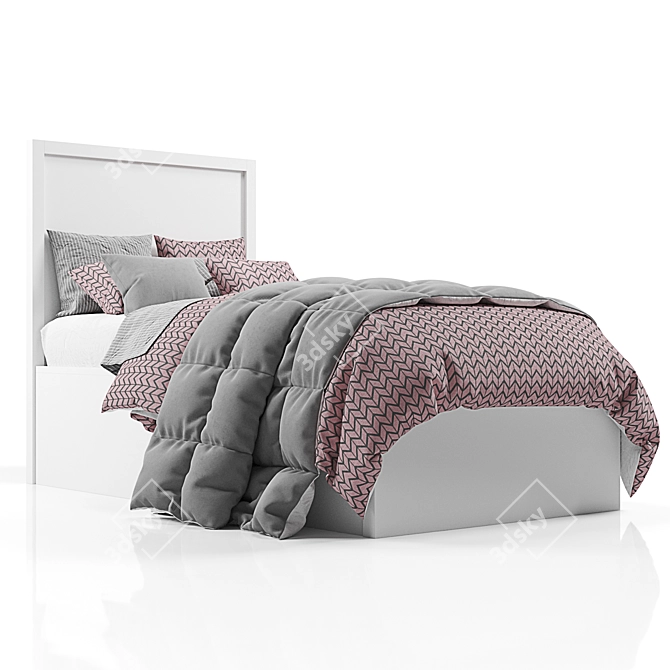 Elegant Avalon Bed with Trundle 3D model image 2