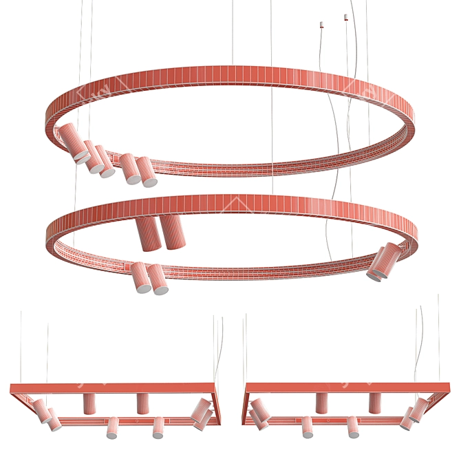 Superloop: Innovative Circular and Square Lighting Solutions 3D model image 3