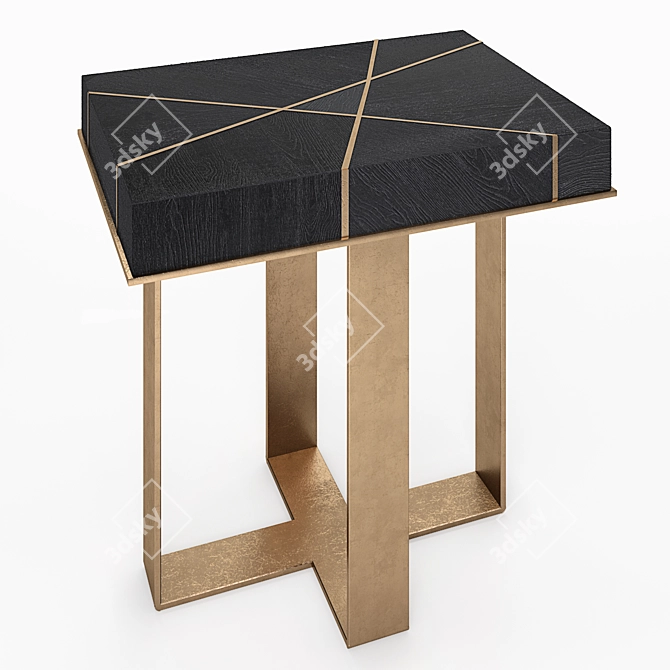 Stylish Starfall Oak Table 3D model image 1