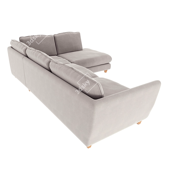 Modern Dark Gray Corner Sofa 3D model image 4