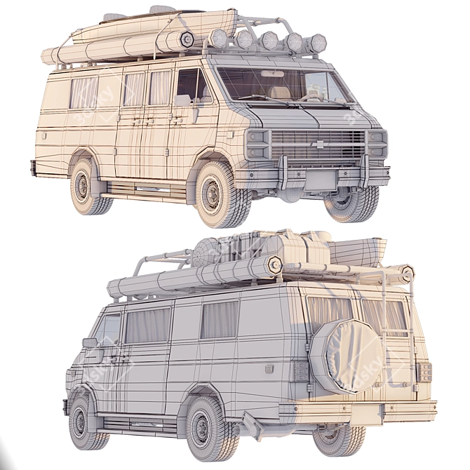 Chevrolet Chevy Van - High-Poly FBX Model 3D model image 5