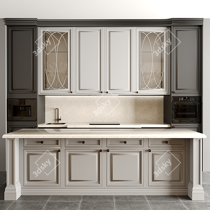 Modern Kitchen Design Set 3D model image 1