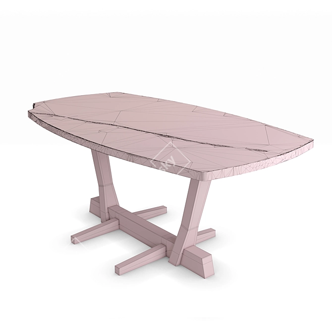 Exquisite Conoid Dining Table: George Nakashima Masterpiece 3D model image 2