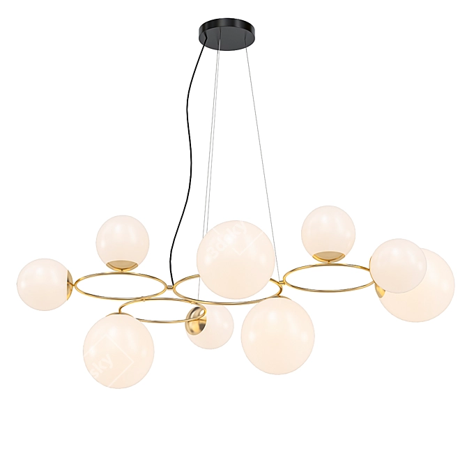 Bubble Bliss 4-Ring Chandelier 3D model image 1
