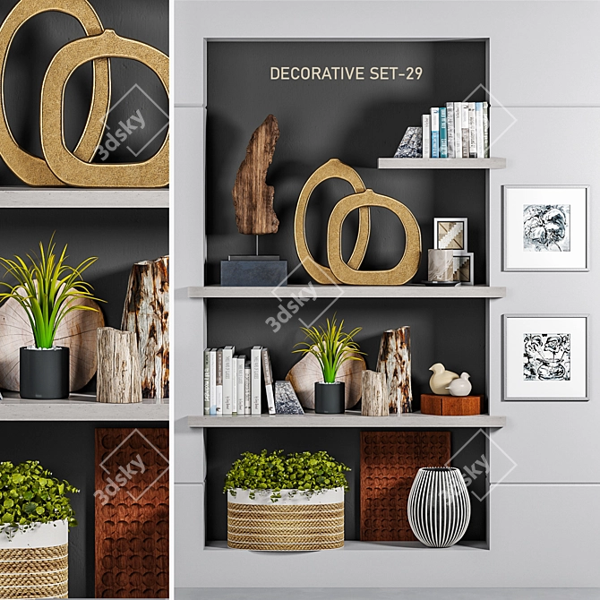 Elegant Home Décor Set 3D model image 1