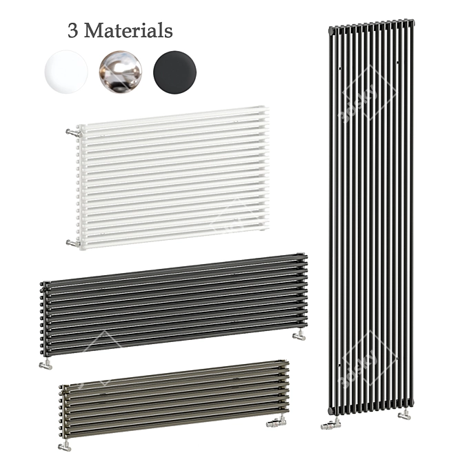 Zehnder Kleo: Stylish Horizontal Radiator Set 3D model image 1