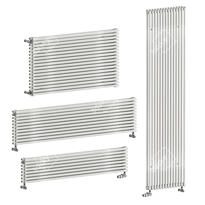 Zehnder Kleo: Stylish Horizontal Radiator Set 3D model image 2