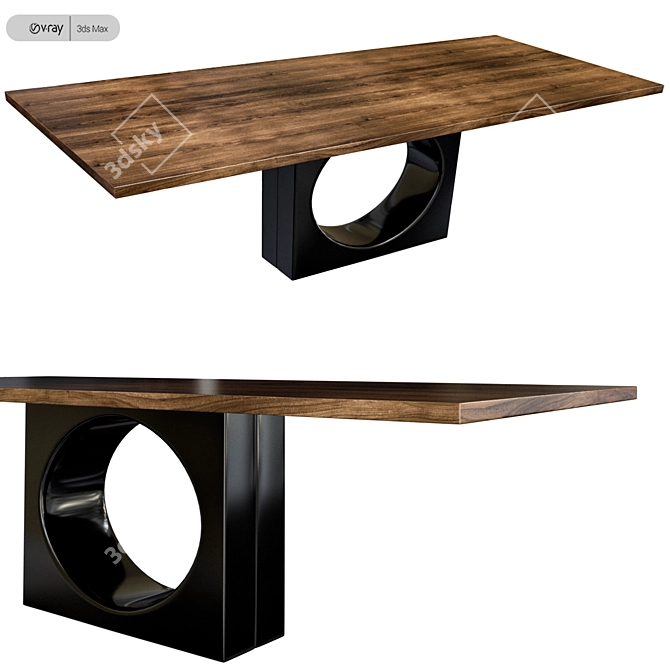 Kristalia Holo Wood Table: Sleek and Stylish 3D model image 1