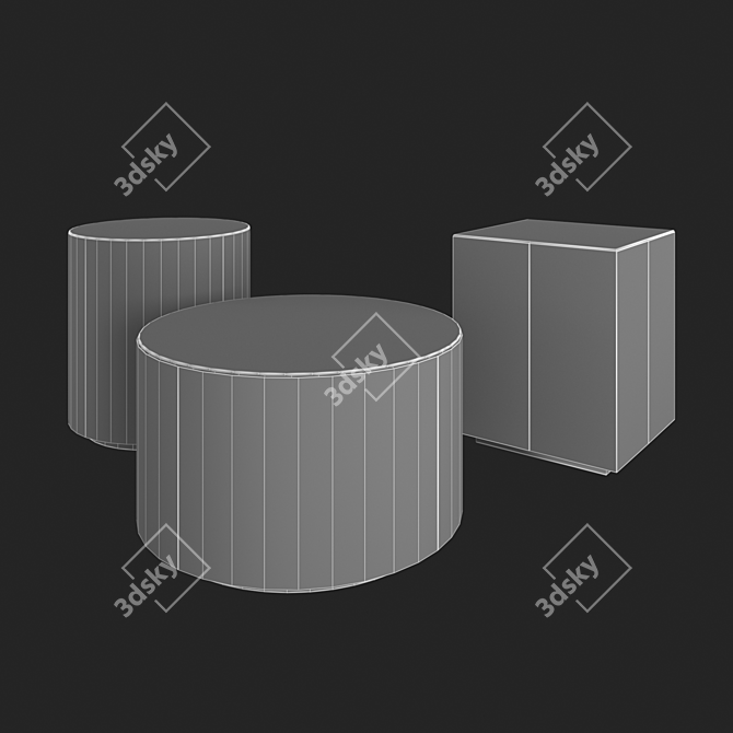 Sleek Meridiani Low Tables: Belt 3D model image 2