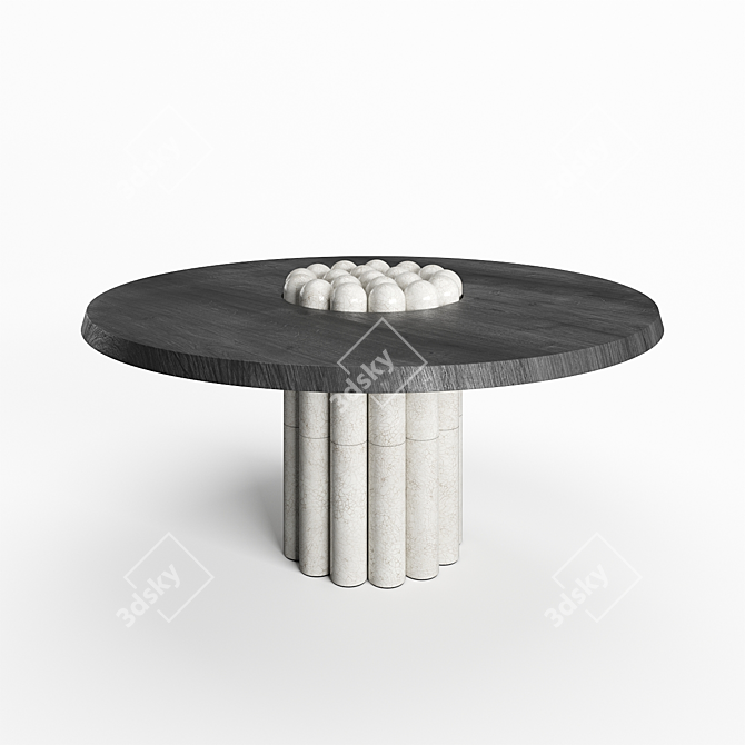 Embrace Elegance: Raku-Yaki Dining Table 3D model image 1