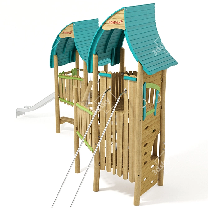 Kompan Two Tower Adventure Playset 3D model image 5