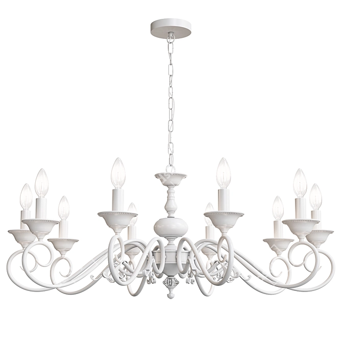 Isabelle H17006/10MWSB: Elegant 10-Light Lumien Hall Chandelier 3D model image 2