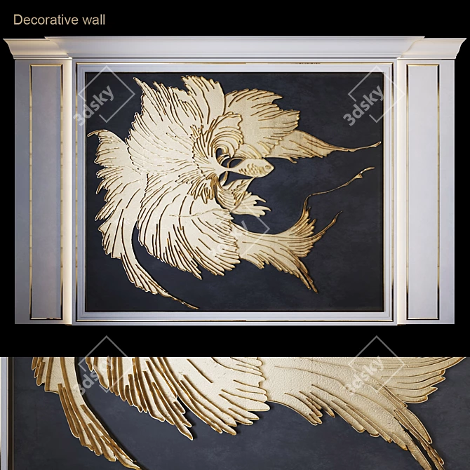 Title: Goldfish Stainless Steel Wall Panel 3D model image 1