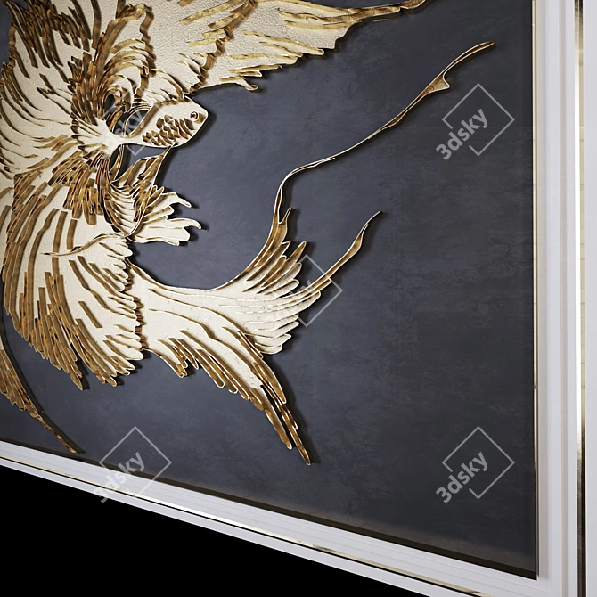 Title: Goldfish Stainless Steel Wall Panel 3D model image 2