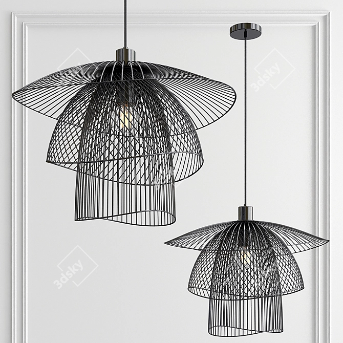 Exquisite Chandelier Collection: Papillon, Straw Hat, Abby, Dome Rattan 3D model image 3