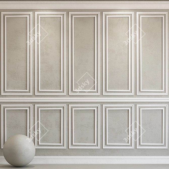 Elegant Plaster Molding: Cloud Dancer 3D model image 1