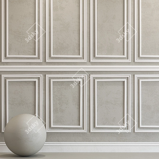 Elegant Plaster Molding: Cloud Dancer 3D model image 2