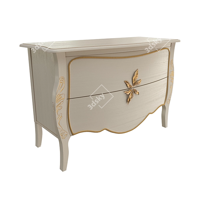 Sleek Trio Chest of Drawers 3D model image 2