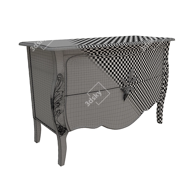 Sleek Trio Chest of Drawers 3D model image 3