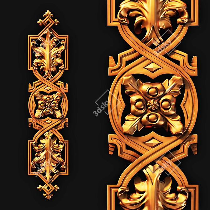 Title: Empire Style Wooden Decor 3D model image 1