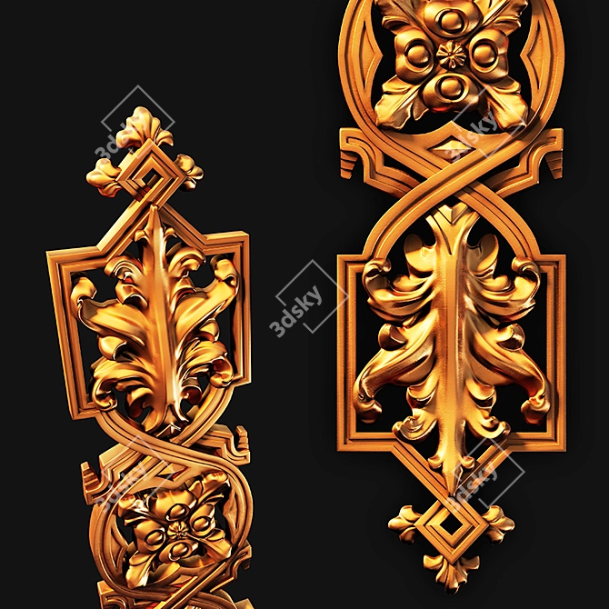 Title: Empire Style Wooden Decor 3D model image 2