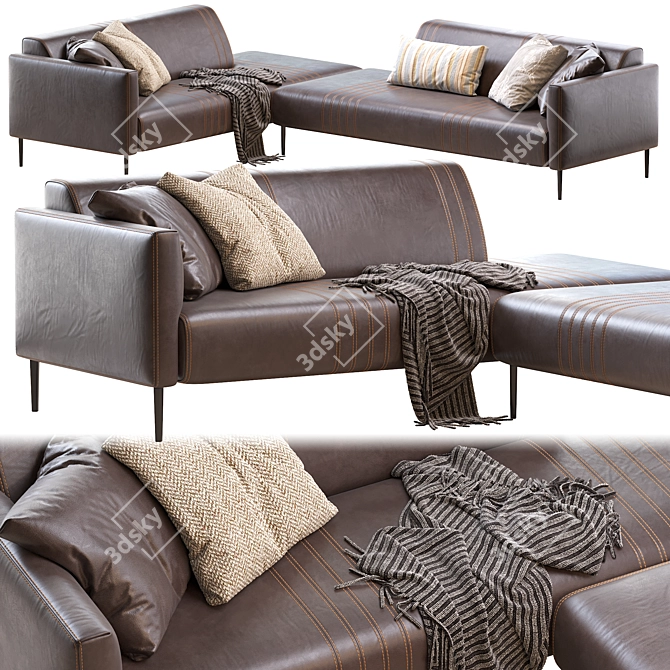 Elegant TUXEDO S43 Sofa 3D model image 1