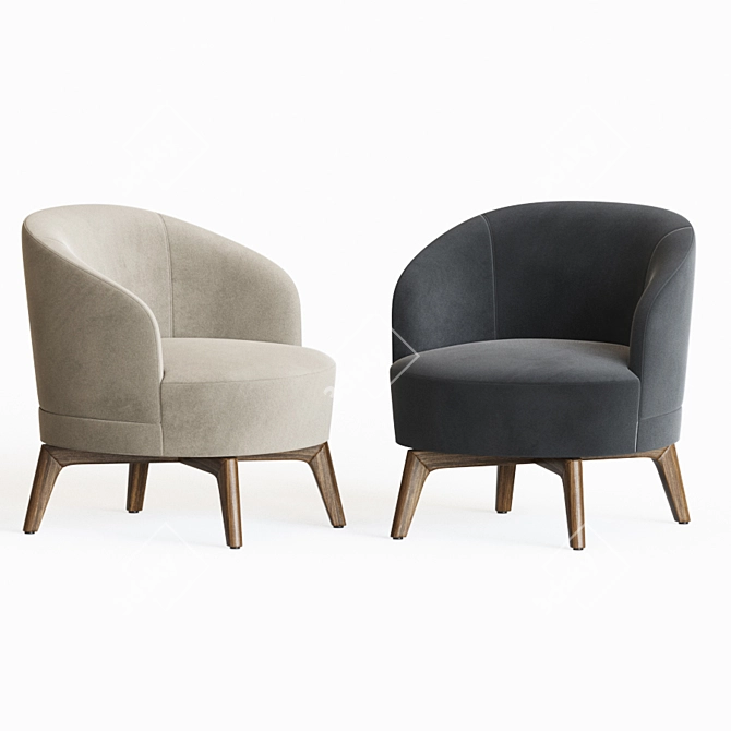 Elegant Fendi Casa Doyle Armchair | Luxurious Comfort 3D model image 3
