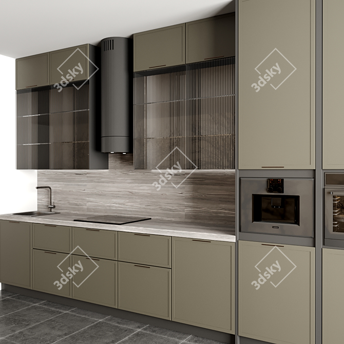 Modern Kitchen Interior Design 3D model image 2