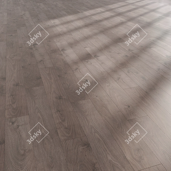 Durable Laminate Flooring: Standard & Herringbone Designs. 3D model image 3